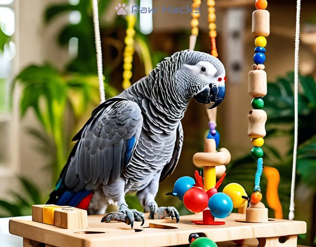 African Grey parrot problem solving