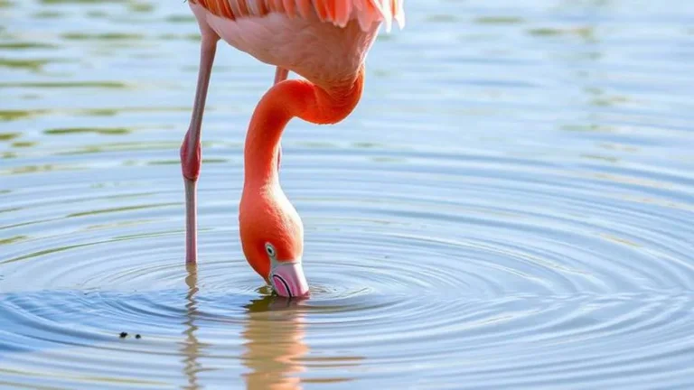flamingo feeding underwater