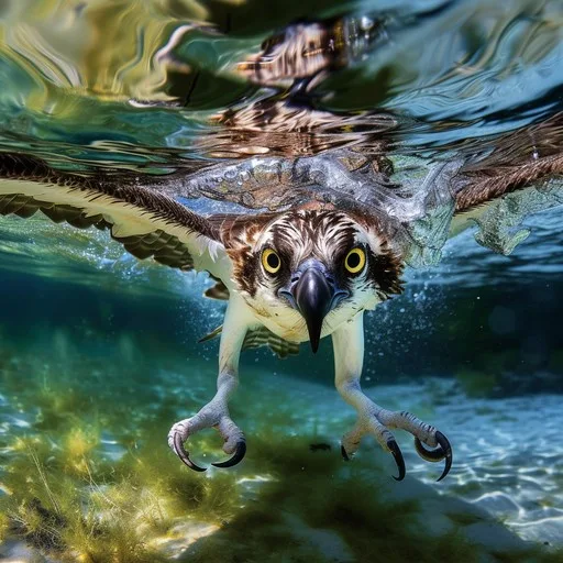 Osprey diving for fish